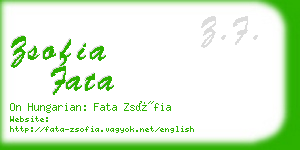 zsofia fata business card